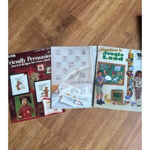 Three needlepoint pattern books - kids